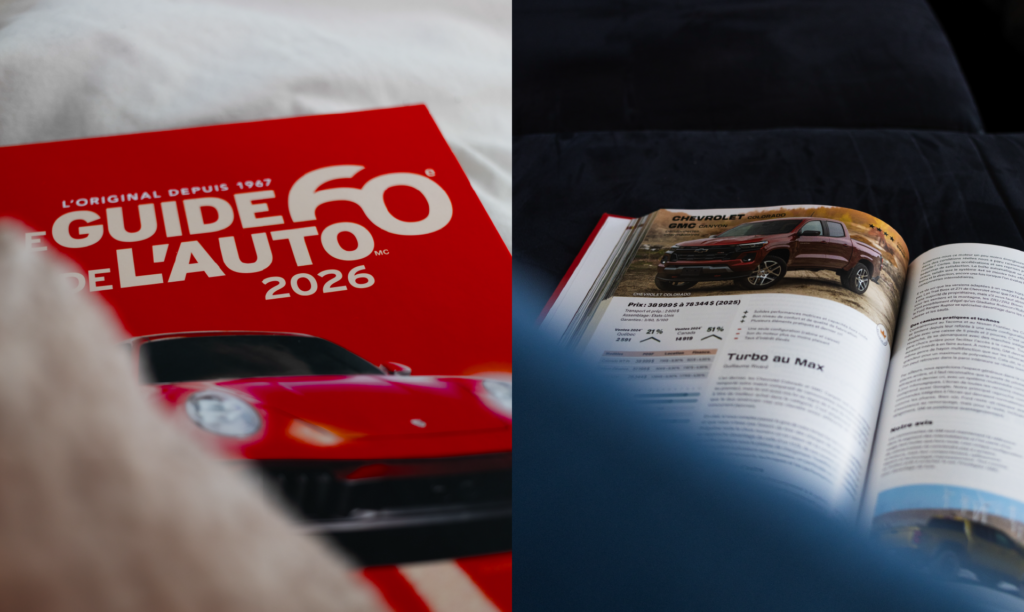 Editorial layout detail from Guide de l’auto 2026.