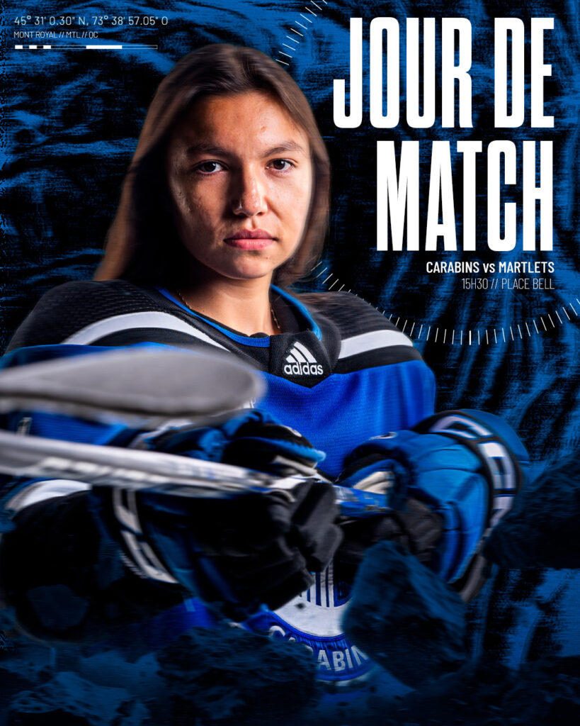 Visuel de match de hockey des Carabins contre McGill.